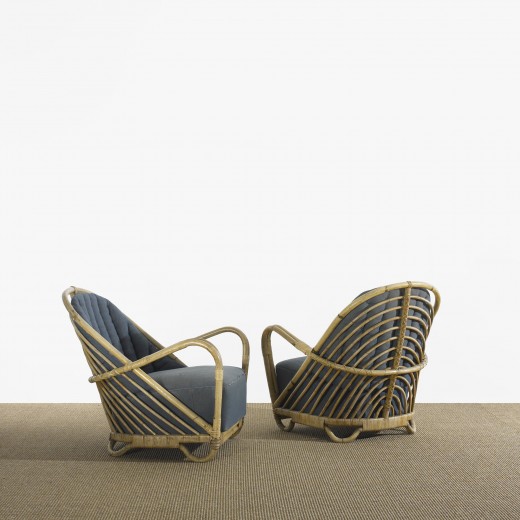 Arne Jacobsen Charlottenborg lounge chairs, pair Estimate- $10,000–15,000